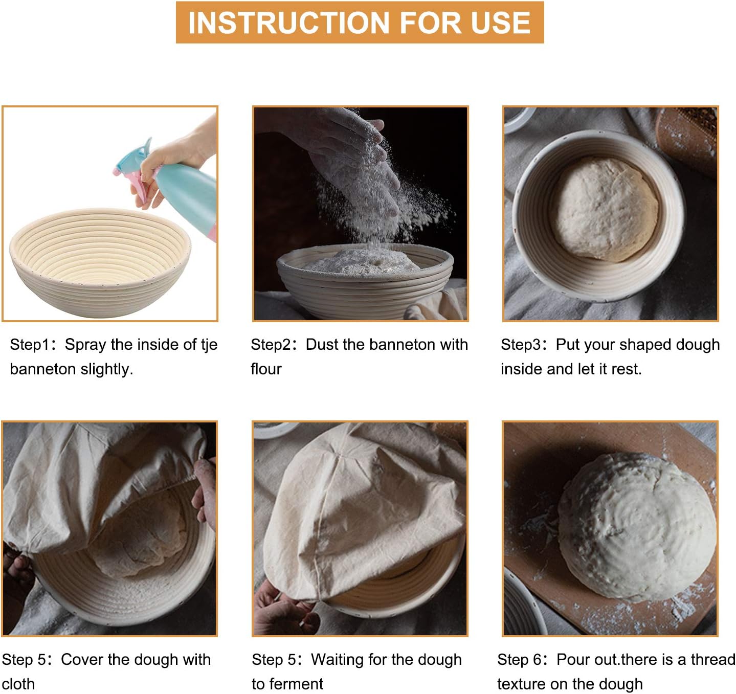 Banneton Bread Proofing Basket Set of 4PCS 9 Inch Round Sourdough Dough Proofing Bowls for Sour Dough Bread Baking Supplies, Proofing Basket or Home Sourdough Bakers Baking