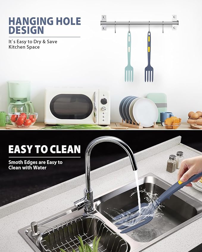 Silicone Flexible Long Handler, 11.6 Inch Heat Resistant Cooking Tool, Non Stick Mixer for Ingredients, Food Mash, Egg Whisk (GT)