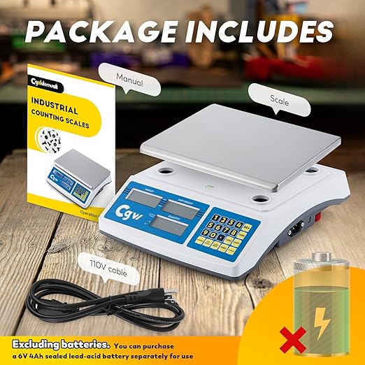 CGOLDENWALL Industrial Counting Scale lb/g/kg Digital Inventory Scale for Small Parts, Coins, Piece (88lb/0.0022lb, 40kg/1g)