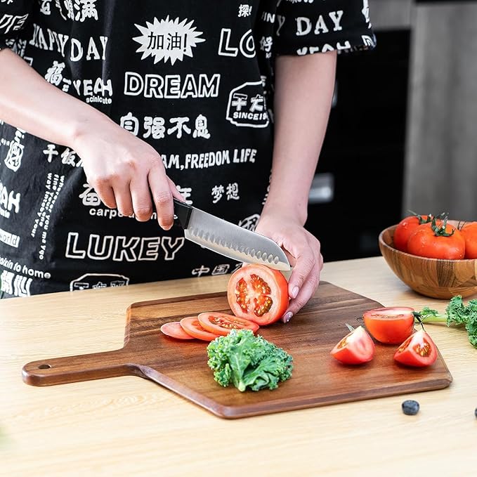 Pizza Peel 12 Inch, Acacia Wood Pizza Peel Pizza Paddle for Large Wood Pizza Board For Serving, Wood Pizza Cutting Board for Cheese Bread Fruit Vegetable