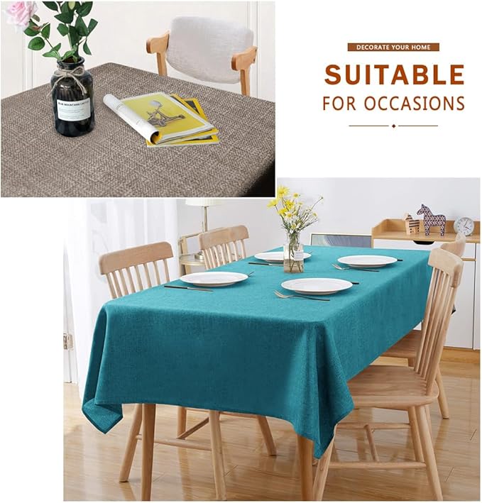 Table Cloth Rectangle Table Cover 57x85 Inches Faux Linen Wrinkle Free and Waterproof Taupe Gray Rectangle Tablecloth for Kitchen Dining Party Buffet Wedding