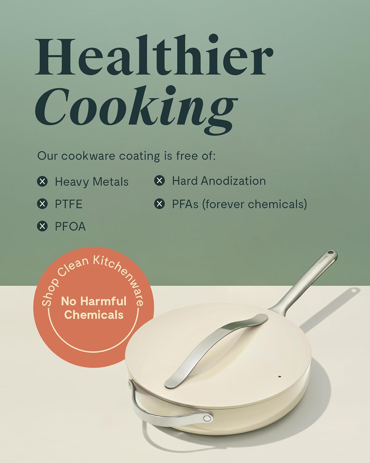 Caraway Nonstick Ceramic Sauté Pan with Lid (4.5 qt, 11.8") - Non Toxic, PTFE & PFOA Free - Oven Safe & Compatible with All Stovetops (Gas, Electric & Induction) - Marigold