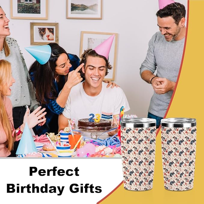 Cute Rat Tumbler, Funny Rat Loves Gifts, 20 oz Stainless Steel Coffee Mug，Travel Cup，Insulated Cup with Lid for Car, Animal Lovers Gifts for Women Boy Girls Sister Friend Christmas Birthday