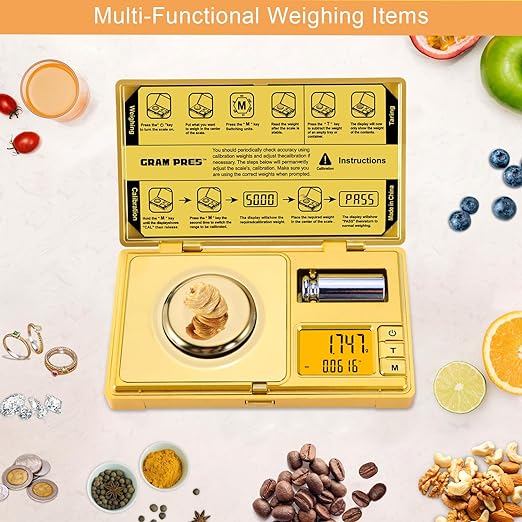 High Precision Milligram Scale,50g/0.001g Digital Mini Pocket Gram Scale,Mg Scale for Weighing Powders,Jewelry, Medicine, Gem, Reloading,Gold Scale with Cal Weight, Tweezer and Tray