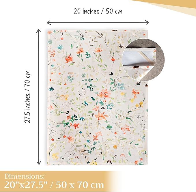 Maison d' Hermine Kitchen Towels Set of 2 100% Cotton 27.50" x 20" Reusable Cloth Tea Dish Towels Absorbent with Hanging Loop for Kitchen, Home, Dining, Cocktail Parties Spring/Summer (Colmar)