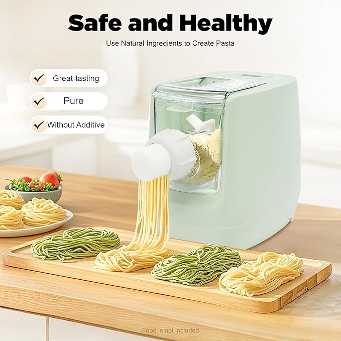 260W Electric Pasta Maker, Automatic Noodle Maker Machine with 13 Molds, Easy to Use and Clean Pasta Machine for Spaghetti, Dumpling Skins, Cannelloni, Macaroni, Noodle and More