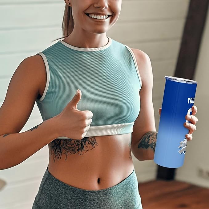 Custom Tumbler Stainless Steel Cup Personalized Baseball Vacuum Insulation Travel Mug Add Your Name Number Fans Gift for Baseball Fans