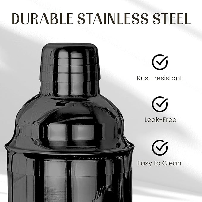 Mixology & Craft Bartender Kit - 15 Piece Set Including Cocktail Shaker and Bar Accessories, Perfect for Drink Mixing at Home, Plus Exclusive Recipe Cards