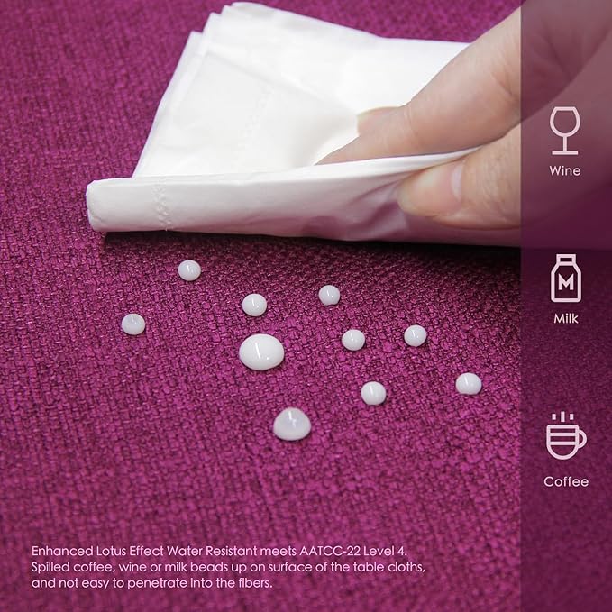 BALCONY & FALCON Rectangle Tablecloth Washable Wrinkle Resistant and Water Proof Table Cloth Decorative Linen Fabric Tablecloths for Dining Parties Kitchen Wedding and Outdoor Use (Purple, 57x118)