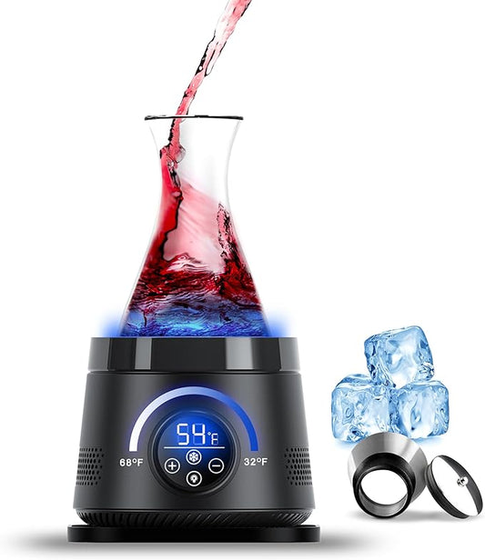 Electric Wine Chiller Decanter,1500ml/50oz 24-Hour Chilling Water Pitcher with Lid,Large Juice Jug for Coffee,Iced Tea,Lemonade,Cold or Hot Beverages,Wine Aerator Gifts&Accessories for Men and Women