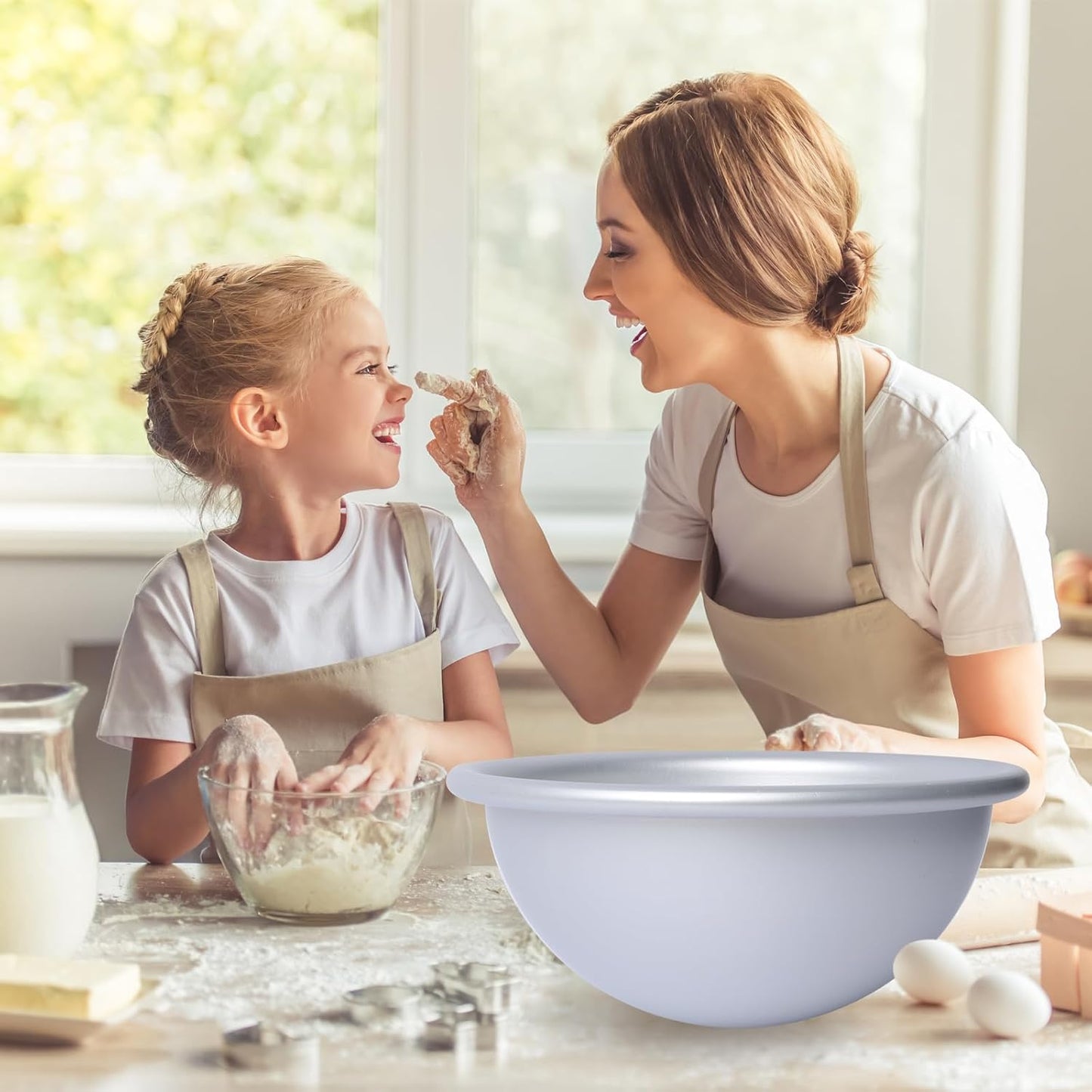 2 Pcs Dome Cake Pan Ball Cake Pans 8 Inch Football Anodized Aluminum Hemisphere Pan Nonstick Ball Shaped Cake Pans for Birthday DIY Cakes Wedding Anniversary Baking Tools (2, 8 inch)