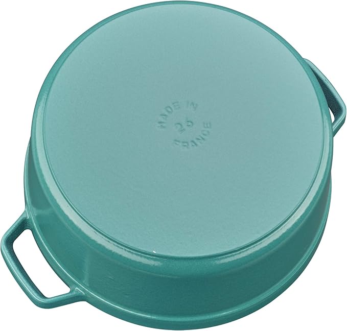 STAUB Cast Iron 5.5-qt Round Cocotte, Serves 5-6, Made in France, Turquoise