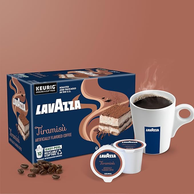 Lavazza Tiramisù Coffee, Single Serve Keurig K-Cup Pods, Flavored Coffee, 60-Count Box (6 Packs of 10)