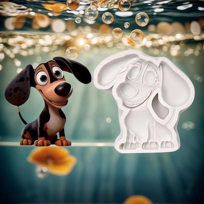 (Four-piece set) Cat with a hat, sitting elephant, sausage dog, DIY silicone mold, cake chocolate mold, wedding cake decoration tool, soft cake