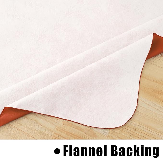 homing Rectangle Vinyl Tablecloth, Waterproof Spillproof Plastic Flannel Backed Table Cloth, Wipe Clean Table Cover for Autumn, Thanksgiving, Harvest Parties (Rust, 60" x 84")