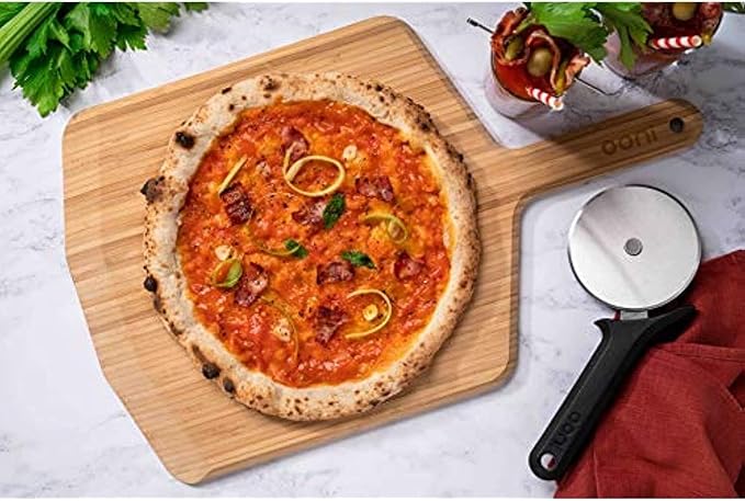 ooni 14" Pizza Peel Turning Peel 14" Bamboo Serving Pizza Peel - Essesntial Pizza Oven Accessories Bundle