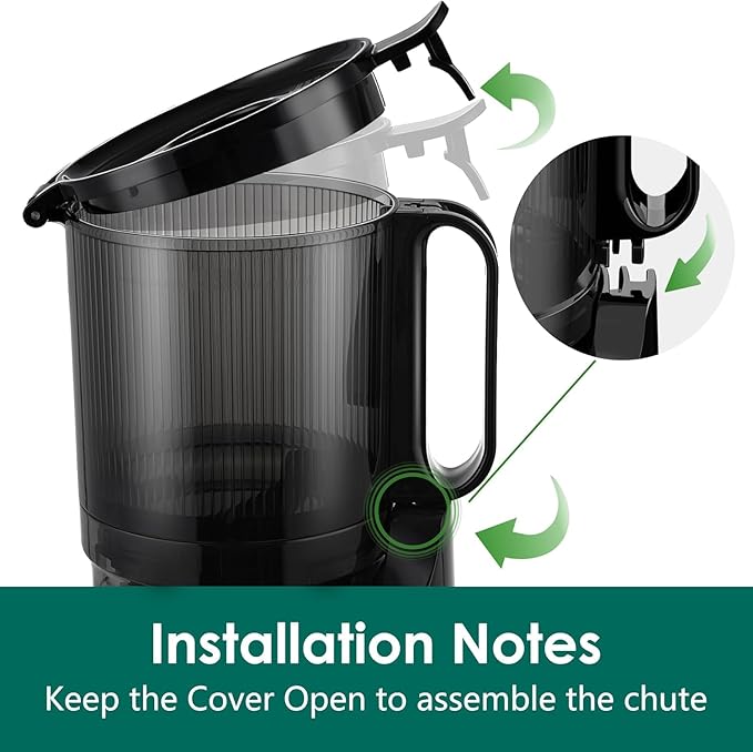 Cold Press Juicer Machines, Slow Masticating Juicer with 5.3" Extra Large Feed Chute Fit Whole Fruits & Vegetables, Self Feeding Effortless for Batch Juicing, BPA Free 250W (Matte Black, 1.8L)