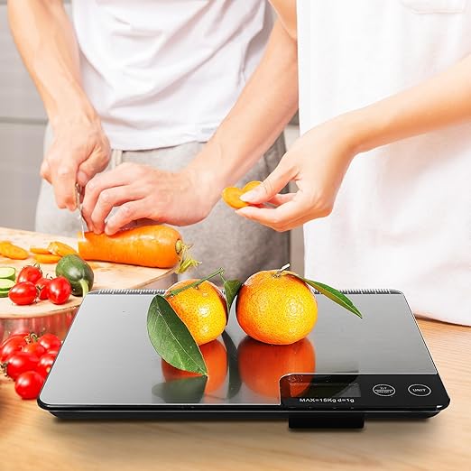 Electronic Food Scale Stainless Steel Kitchen Scale with Tare Function High Precision Grams Ounces Measurement Easy-Clean Panel for Baking Meal Prep Cooking