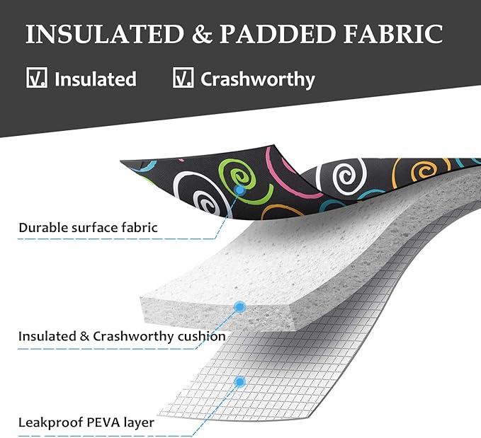 Tirrinia Insulated Wine Gift carrier Tote - Travel Padded 2 Bottle Wine/Champagne Cooler Bag with Handle and Adjustable Shoulder Strap, Great Wine Lover Gift, SPIRAL