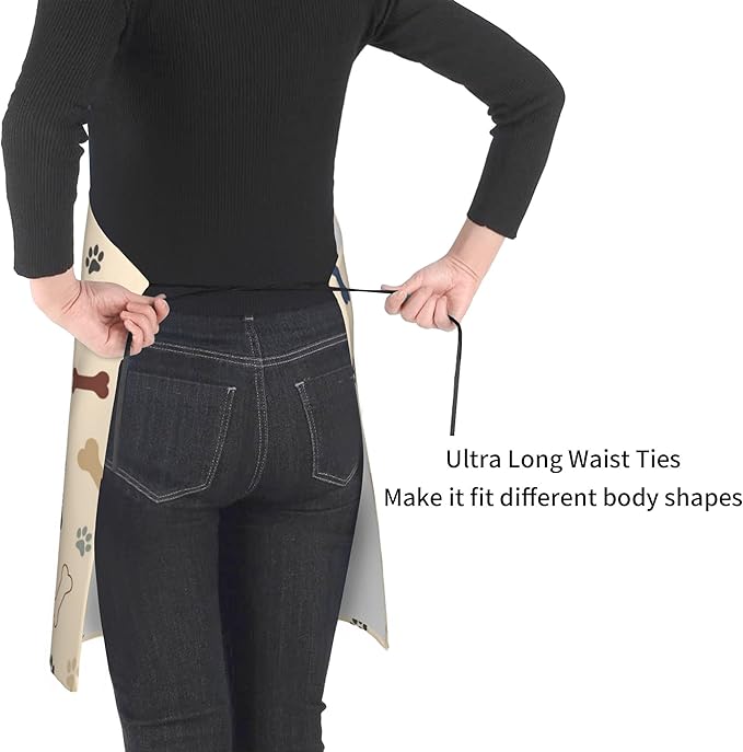 Funny Animal Apron with 2 Pockets Waterproof for Men Women Kitchen Garden Decor