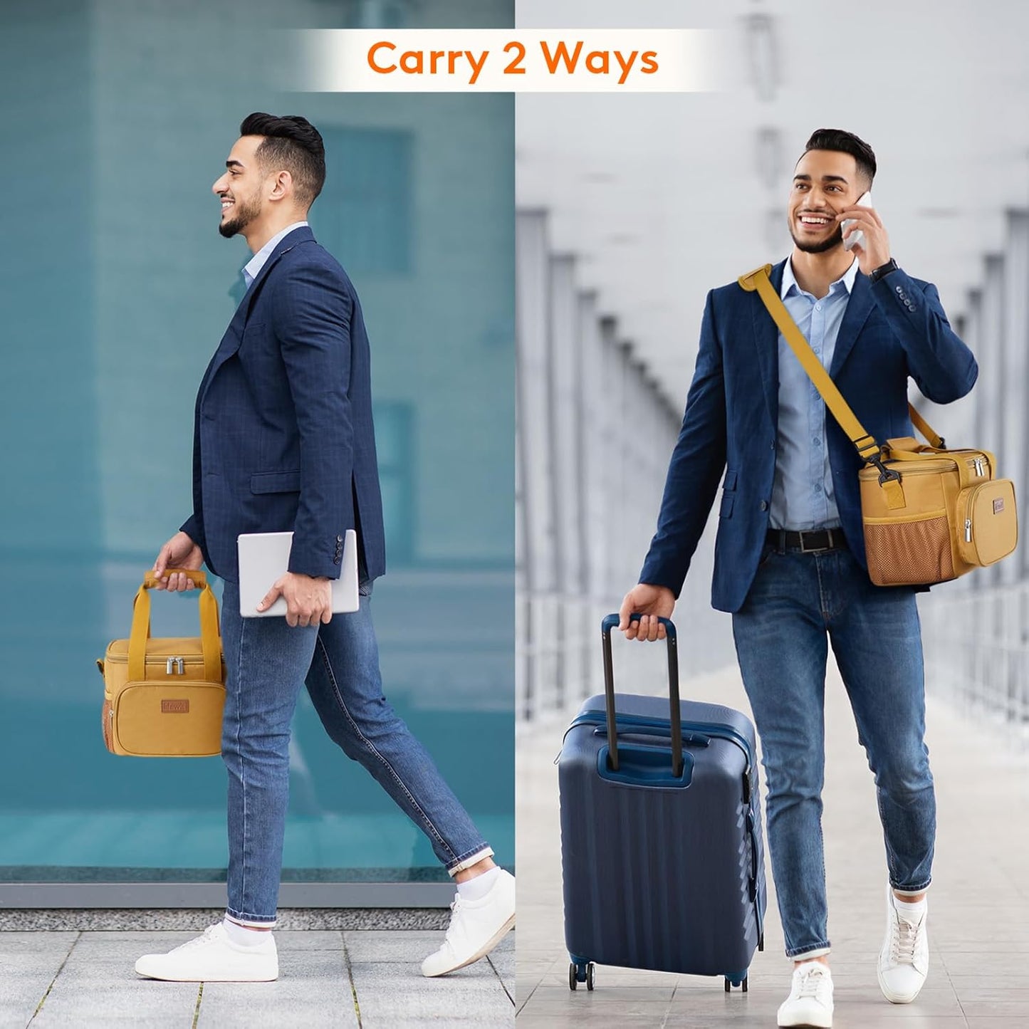 Lifewit Medium Lunch Bag Insulated Lunch Box Soft Cooler Cooling Tote for Adult Men Women, Brown 12-Can (9L)