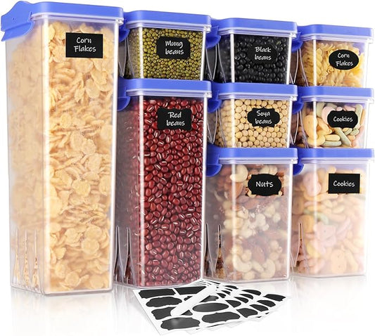 HOMER Moroccan Style Kitchen Canisters, 9-Piece BPA-Free Food Storage Set | Air-Tight Containers for Cereal, Pasta, Coffee & Spices