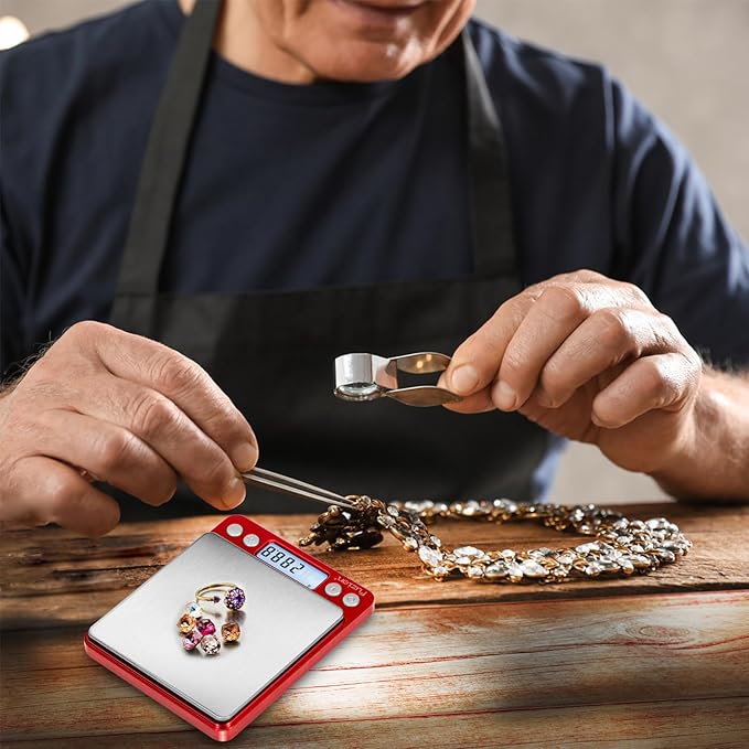 Fuzion Digital Scale .01 Gram Accuracy, 500g Mini Food Scales for Small Jewelry, Gold, Herb, Spice - Weight Gram and Oz