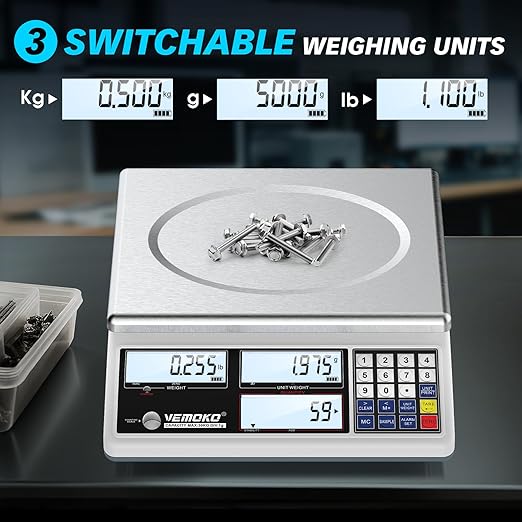 Industrial Counting Scale for Small Parts - 30kg/66lb Digital Gram Scale with 1g Precision, kg/g/lb Switchable Electronic Scale for Jewelry Coin, Precious Metals & Piece Counting Scales