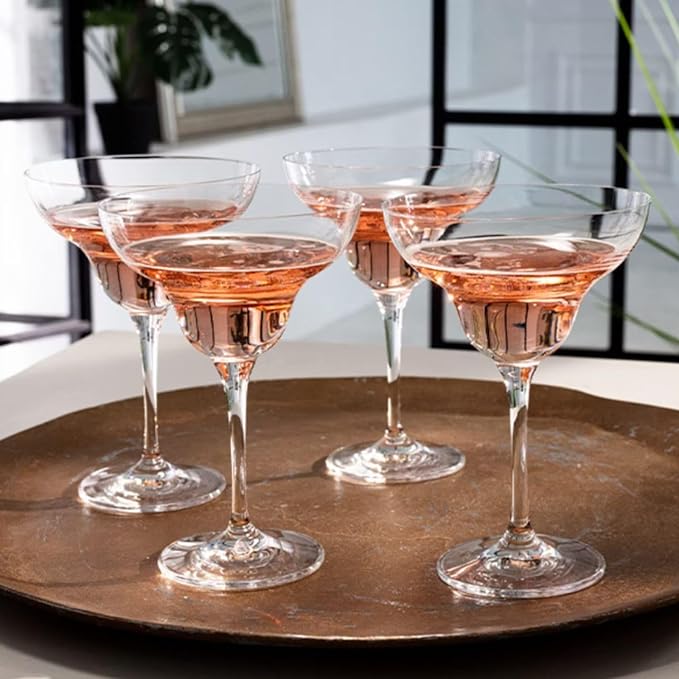 KROSNO Margarita Cocktail Glasses, Set of 6, 9.1 oz, Mixology Collection, Ideal for Cocktails, Frozen Desserts, Dishwasher Safe, Made in Europe