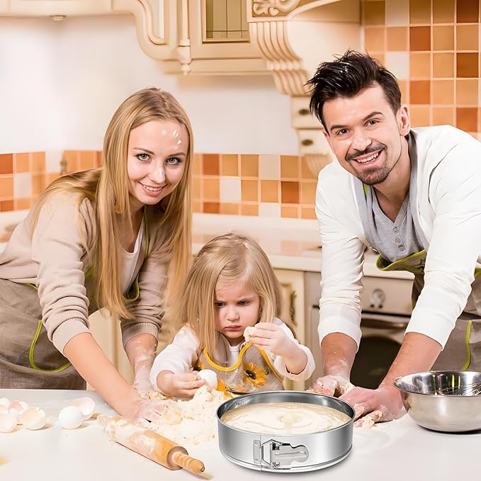 10 Inch Springform Pan 304 Stainless Steel Nonstick Leakproof Springform Cake Pan with Removable Bottom, Round Spring Form Cheesecake Pans For Baking