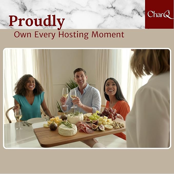 Marble Acacia Charcuterie Board Set (Premium Design Not Bamboo) – Cheese Platter Meat and Cheese Tray Medium Board for Small Gatherings Elegant Cheeseboard Gift