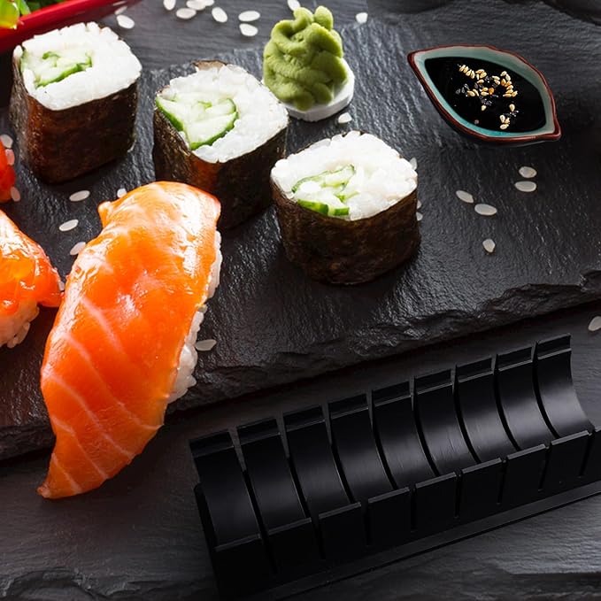 Sushi Making Kit, Pro Sushi Maker Bazooker Roller Kit with Guide Includes Bamboo Mat, Cutting Mold, Sushi Knife, Onigiri Mold, Chopsticks, Sauce Dishes, Rice Spreader&More All You Need DIY Sushi Gift