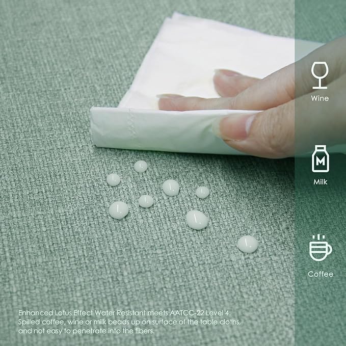 BALCONY & FALCON Rectangle Tablecloth Washable Wrinkle Resistant and Water Proof Table Cloth Decorative Linen Fabric Tablecloths for Dining Parties Kitchen Wedding Outdoor (Light Aqua Green, 55x70)