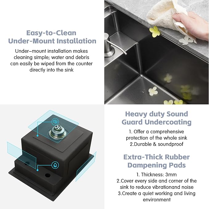 15x20 Inch Black Hidden Concealed Undermount Bar Sink with Folding Faucet, Hausinluck Stainless Steel Workstation Bar Outdoor RV Sink, 16 Gauge Small Bar Single Bowl Sink for Wet Bar Prep