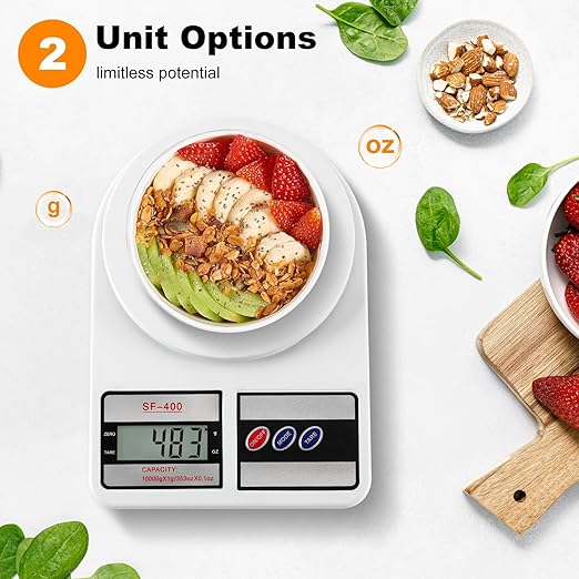 Digital Kitchen Scale 22lb/10kg Capacity, Stainless Steel Food Scale with oz/g Units | Replaceable Battery Power | Ideal for Meal Prep, Cooking, Baking