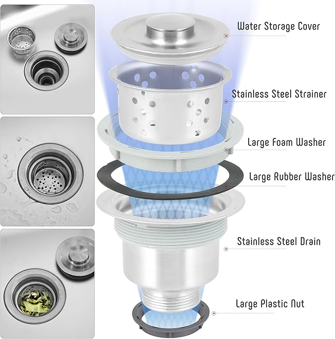 35” Outdoor Grill Cart with Sink, Outdoor Kitchen Sink Station with Hose Hook Up, Free Standing Sink with Wheels, Stainless Steel Sink with Single Bowl, Outdoor Utility Sink with Faucet