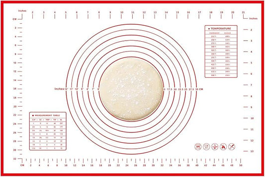 Dough Mat Silicone Baking Mats for Rolling Pastry,Kneading Sheet Sourdough Bread Baking Supplies Red 24x16"