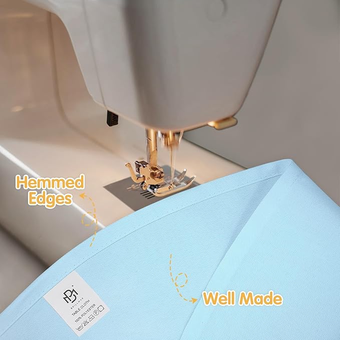 BRILLMAX 6 Pack Light Blue 70 Inch Round Tablecloths Fit 30" to 54" Tables (8-20" Drop) - Circle Bulk Linen Polyester Fabric Washable Cloth Cover for Wedding Reception Banquet Birthday Party Buffet