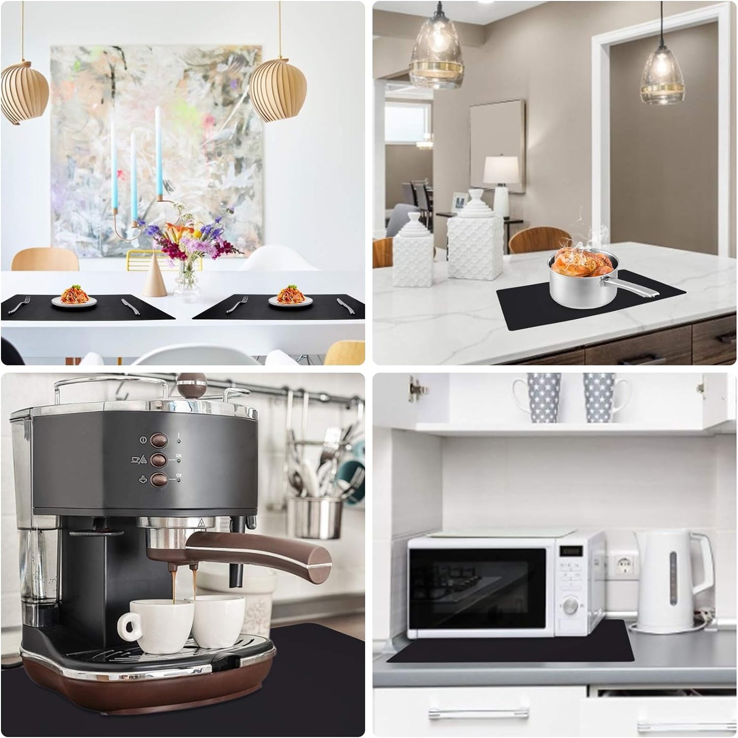 Gartful Extra Large Silicone Mats for Countertop, 28" by 20" Multipurpose Mat, Counter Table Protector, Desk Saver Pad, Placemat Nonstick Nonskid Heat-Resistant Pad, Black