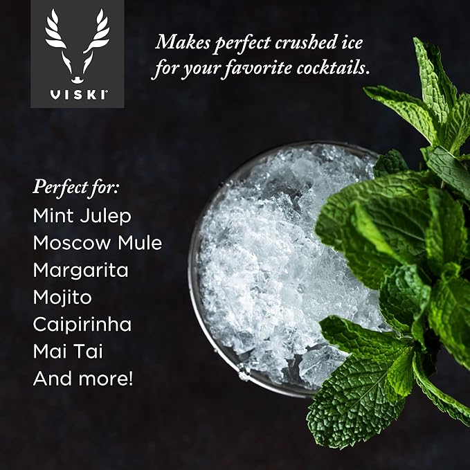 Viski Bartender’s Lewis Ice Bag - Extra Large Professional Grade Canvas Ice Crushing Bag with Reinforced Seams for Chilled Cocktails - 10″ x 18″ Set of 1 Natural