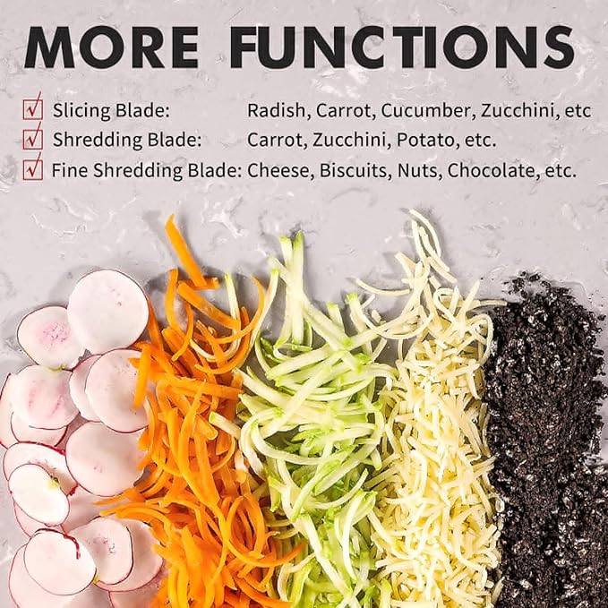 Rotary Cheese Grater, 3 in 1 Cheese Shredder Grater Rotary with Handle, Vegetable Mandoline Slicer Shredder for Vegetable, Cheese, Nut