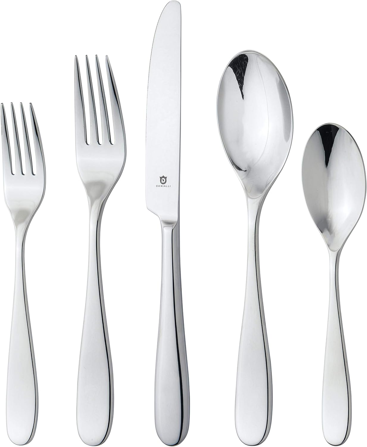Silverware Set for 4 – 18/10 Stainless Steel Flatware, Mirror Finish, Dishwasher Safe, Heavy-Duty, Rust Resistant, Elegant Cutlery (20-Piece Set, Fidenza)