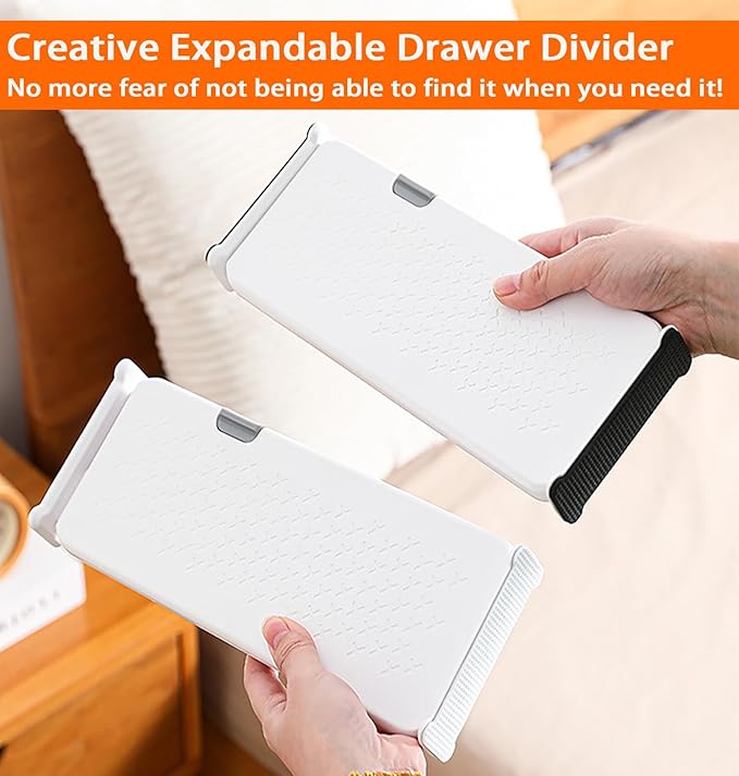 5 Pack Drawer Dividers Clothes Adjustable Dresser Organizers, Expandable Drawer Separators for Dresser, Bedroom, Kitchen and Office Storage, 4" High/11-17 Long