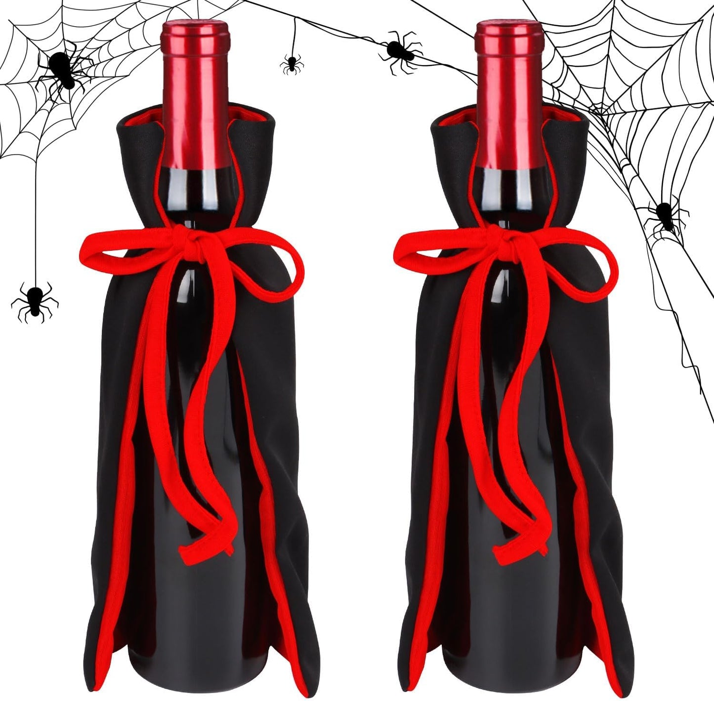 LOMIMOS Vampire Halloween Wine Bottle Cover,2pcs Dracula Halloween Wine Cover for Ghost Festival Dinner Ornament Hostess Best Party Table Decor