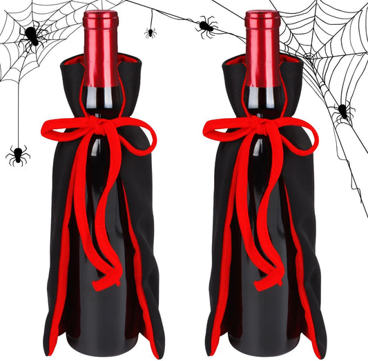 LOMIMOS Vampire Halloween Wine Bottle Cover,2pcs Dracula Halloween Wine Cover for Ghost Festival Dinner Ornament Hostess Best Party Table Decor