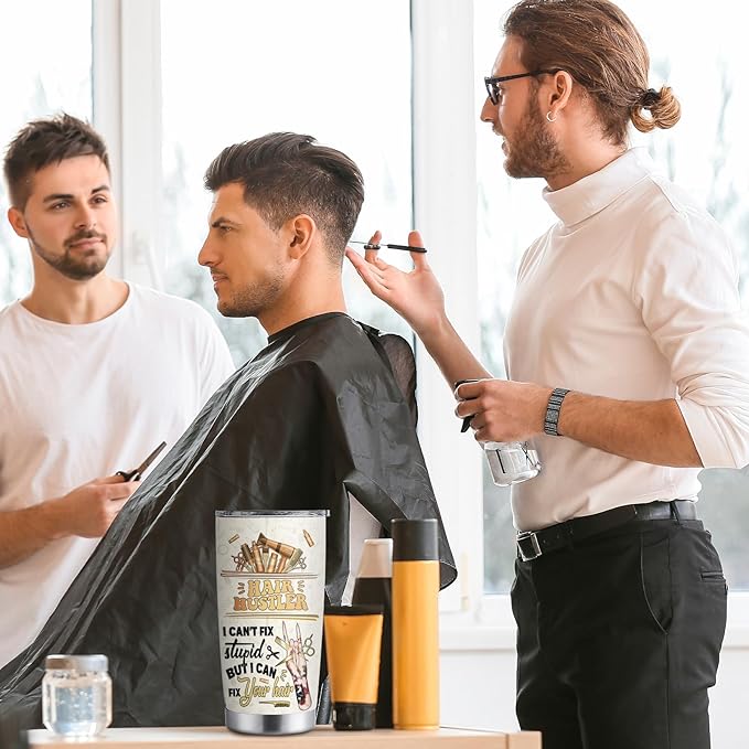 Hairstylist Gifts, Unique Hairstylist Appreciation Gift, 20 Oz Stainless Steel Insulated Tumblers With Lid, Hairdresser Thematic Thank You, Birthday Christmas Gifts for Hairdressers