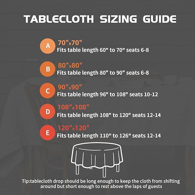 EVERLY 100% Pure Linen Round Tablecloths 70Inch Round Machine Washable Tablecloth for Thanksgiving,Decorative Halloween,Buffet Parties,Picnic,Events,Weddings and Restaurants-Natural Linen