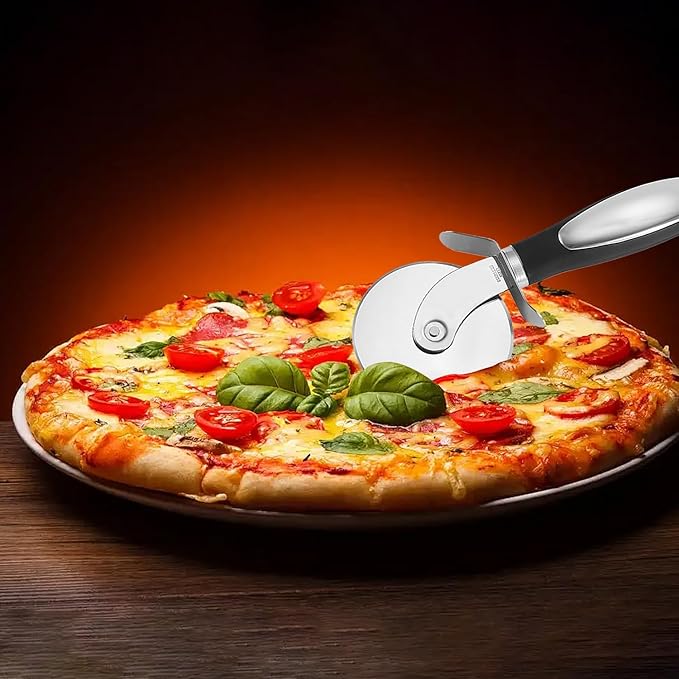 Pizza Cutter, Multifunctional Pizza Cutter - Pizza Cutter Knife with Non-Slip Handle, Stainless Steel Pizza Cutter Wheel Easy to Cut Pizza into Separable Pieces,For Kitchen Cooking