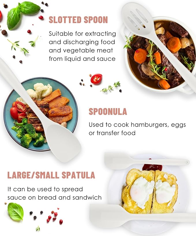 Kitchen Utensils Set-12 Pieces Silicone Cooking Utensils Set (Dishwasher Safe) 392°F Heat Resistant Spatula Set,Kitchen Utensil Set for Nonstick Cookware,Best Kitchen Tools with Holder