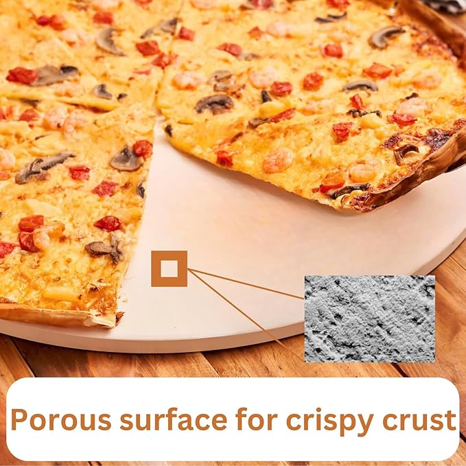 Pizza Stone 20 inch, Extra Large Pizza Stone for Grill, Compatible with Kamado Grill, Big Green Egg Pizza Grill Stone Large,Heat Resistant up to 1,472°F